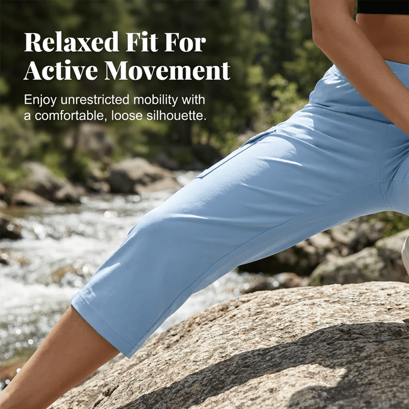 Women's Lightweight Hiking Capris: Quick-Dry, 6 Pockets, Loose Fit