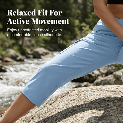 Women's Lightweight Hiking Capris: Quick-Dry, 6 Pockets, Loose Fit