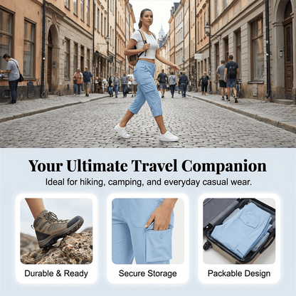 Women's Lightweight Hiking Capris: Quick-Dry, 6 Pockets, Loose Fit
