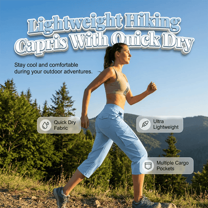 Women's Lightweight Hiking Capris: Quick-Dry, 6 Pockets, Loose Fit